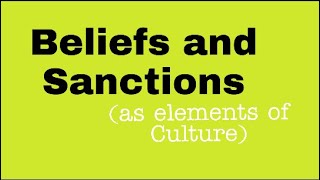 Beliefs and Sanctions  elements of Culture  Sociology  Hindi \ Urdu [upl. by Glad]