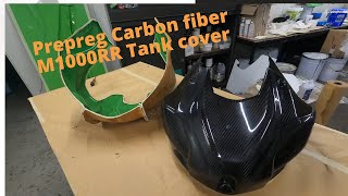 Making prepreg carbon fibre M1000RR tank cover in autoclave 100 real carbon fiber [upl. by Enawyd]