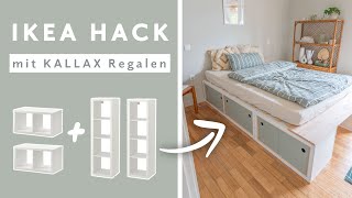 Ikea Kallax Hack Bett bauen 140x200  Plattform Bett selber bauen mit Stauraum [upl. by Sabah524]