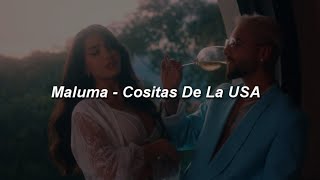 Maluma  Cositas De La USA 🔥 LETRA [upl. by Nadnal692]