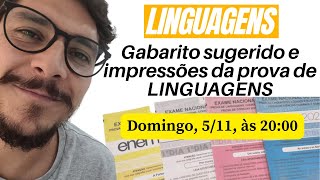 ENEM 2023 Gabarito sugerido  impressões da prova de LINGUAGENS [upl. by Lleunamme]