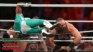 Braun Strowman gets flattened with a 619 and RKO combo Greatest Royal Rumble WWE Network [upl. by Nanice]