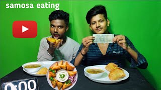 samosa chole eating challenge  asmr  samosa eating  eating challenge [upl. by Mavilia886]