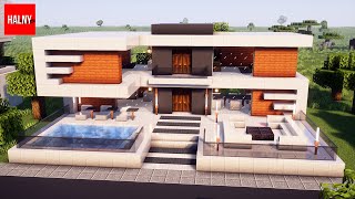 Simple minecraft modern house tutorial [upl. by Esile]