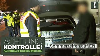 😮 Mit SOMMERREIFEN auf Eis und Ladung UNGESICHERT  Achtung Kontrolle [upl. by Robson]