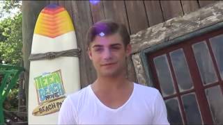 Interview with Garrett Clayton on Teen Beach Movie at Disneys Typhoon Lagoon 62813 [upl. by Nikolaos757]