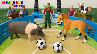 Los Animales dela Granja juegan futbol ⚽️⚽️ Terneros Vs Potrillos  Mimonona Stories [upl. by Elpmid]