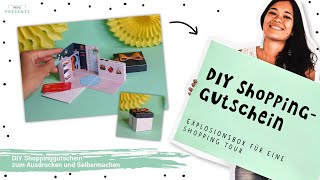 DIY Shopping Gutschein basteln  Gutschein für eine Shopping Tour basteln  minipresents [upl. by Lokin254]