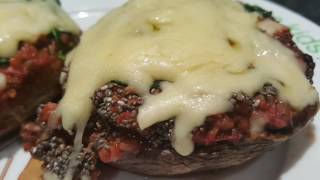 New recipe Keto portobello stuffed mushrooms Week 8 update Ketogenic lifestyle [upl. by Nyleaj408]