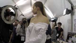 Issey Miyake  Backstage  PE 2014  Paris Fashion Week [upl. by Aiotal]