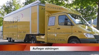 PFANNER Schutzbekleidung Sattelauflieger ab und ankuppeln [upl. by Tormoria]