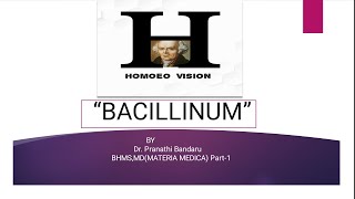 Bacillinum  Homoeopathic materia medica remedy discussion [upl. by Araeic]