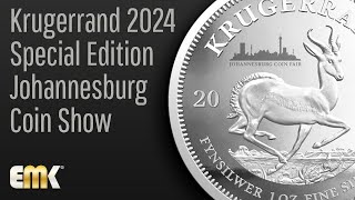 Krügerrand 2024 Sonderausgabe Münzmesse Johannesburg 1 Oz Silber Polierte Platte [upl. by Refinneg]