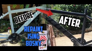 Repaint my Bike Using Spray Paint Bosny brand FRAME MOUNTAIN BIKE REPAINT [upl. by Coonan]