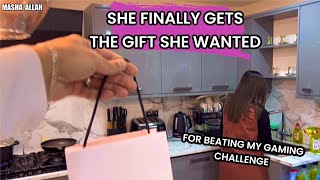 SHE FINALLY GOT THE GIFT SHE WANTED AFTER BEATING MY GAMING CHALLENGE 🙌🏻 [upl. by Eanrahs]