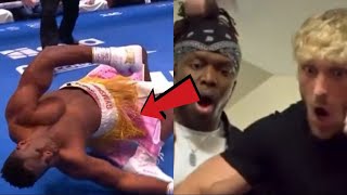 KSI LOGAN PAUL amp more REACT to francis ngannou KO [upl. by Johppah]