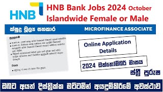 2024 October Month HNB Bank District Wise Associate Job Vacancies  New Private Bank Jobs Sri Lanka [upl. by Atnicaj521]