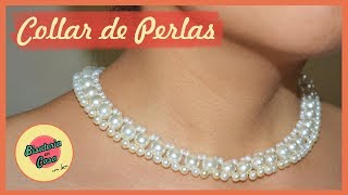 DIY  ELEGANTE COLLAR DE PERLAS  Fácil y sencillo  BISUTERIA EN CASA [upl. by Colas175]