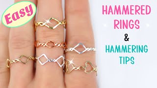 DIY Hammered Rings amp Hammering Tips wire wrapping rings DIY Rings [upl. by Wendalyn]