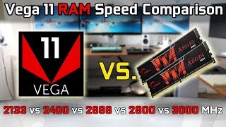 Vega 11 RAM 2133MHz vs 2400MHz vs 2666MHz vs 2800MHz vs 3000MHz DDR4 speed comparison Gaming FPS [upl. by Elvira]