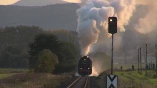 Dampfloks BR95  BR 44 und BR 41 mit 2500t Güterzug Ausfahrt Immelborn und bei Oberrohn [upl. by Arondel396]