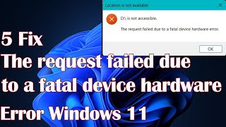 The request failed due to a fatal device hardware error in Windows 11  5 Fix [upl. by Adigirb]