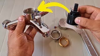 Changing the Cartridge of bathroom Water Tap faucet leaking repair [upl. by Cathrin]