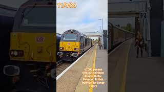 tones as 67006 passes through Rainham Kent with the Belmond British Pullman for Dover Priory [upl. by Esdnil238]