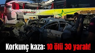 Diyarbakır otobüsü zincirleme kazaya karıştı 10 ölü 30 yaralı  Bismil Haber [upl. by Giralda733]