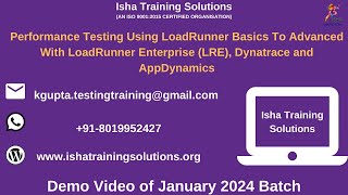 Performance Testing using LoadRunner Demo Pls contact or whatsapp us on 918019952427 to enroll [upl. by Biddy970]