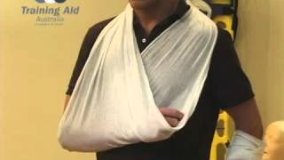 First Aid Tutorial How to correctly sling an arm  Training Aid Australia Sydney [upl. by Spragens]