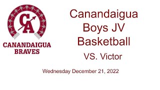 Canandaigua Boys JV Basketball VS Victor 122122 [upl. by Fredella489]