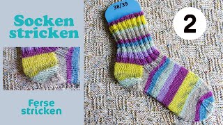 Socken stricken Ferse  Größe 3643  Socken stricken einfach  Maschenschäfchen Socken stricken [upl. by Enyrhtak]