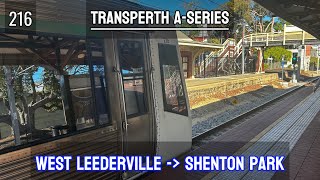 Fremantle line  Transperth Aseries 216 2cars West Leederville  Shenton Park [upl. by Mauro413]