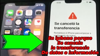 Se cancela transferencia de datos en iphone en actualización de software👈 [upl. by Leddy]