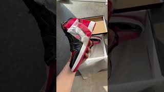 Air Jordan 1 Retro High Patent Bred Semi UA 1stcopyshoes [upl. by Nosreffej866]