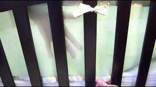 BreathableBaby Mesh Crib Liner  How To Install On A Slatted Crib  BabySecurity [upl. by Eetsud]