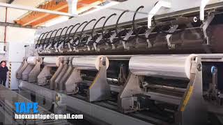 Clear bopp packing tape jumbo roll making factory [upl. by Suoivatram275]