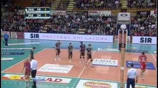 Perugia  Piacenza 2832013 Serie A1 quarterfinal first match [upl. by Nyrem703]