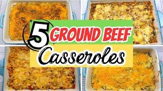 5 Amazing Super Easy Ground Beef Casserole Dishes  Quick amp Easy Dinner Recipes [upl. by Eugaet]