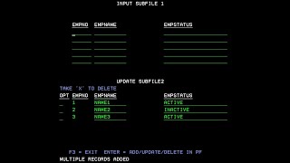 IBM i AS400 Tutorial iSeriesSystem iDisplay more than one subfile at a time1 INPUT amp 1 UPDATE [upl. by Formica]