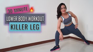 30 MIN Lower Body HIIT No Equipment No Repeats At Home KILLER Leg Day Workout [upl. by Aeuhsoj]