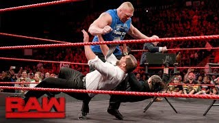 Brock Lesnar wreaks havoc on quotMiz TVquot Raw Aug 7 2017 [upl. by Seabrooke]