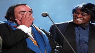 James Brown amp Pavarotti Its A Mans Mans Mans World 4k [upl. by Ardnaeed]