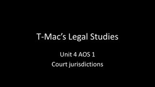 VCE Legal Studies  Unit 4 AOS 1  Court jurisdictions [upl. by Elleinaj205]