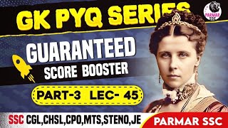 GK PYQ SERIES PART 3  LEC45  PARMAR SSC [upl. by Mountfort]