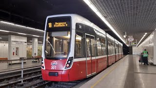 Wiener Linien Bombardier Flexity Outlook 301  linia 18 kierunek BurggasseStadthalle U [upl. by Anasxor]