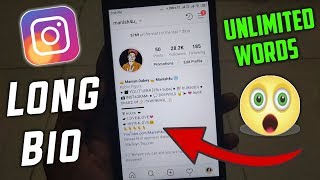 How To Write Long Bio On Instagram  Instagram Par Lamba Bio Kaise Likhe  Instagram Bio Tricks 2022 [upl. by Asenaj]