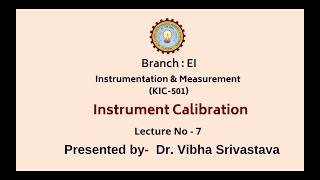 Instrumentation amp Measurement  Instrument Calibration  AKTU Digital Education [upl. by Stag]