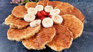 Oatmeal pancakes with apple and yogurt  No Sugar No Oil No Flour [upl. by Rad]